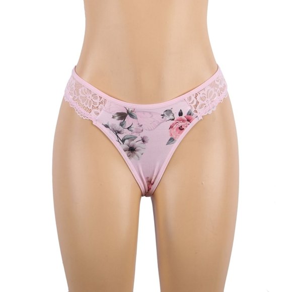 Floral Print Lace-up Babydoll Without Underwire - Picture 7 of 11